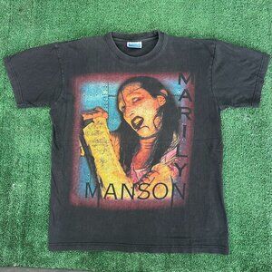 Vintage 90s Marilyn Manson T-Shirt Gothic Metal Band Tee